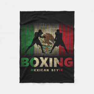 Mexican Boxing Vintage Mexico Flag Mexican Boxing Fleece Blanket