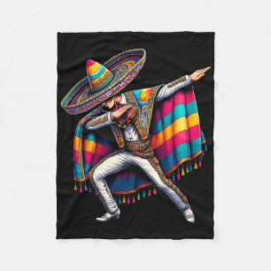 Mexican Boy Dabbing Cinco De Mayo Festive Outfit  Fleece Blanket