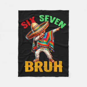 Mexican boy dabbing cinco de mayo six seven bruh fleece blanket