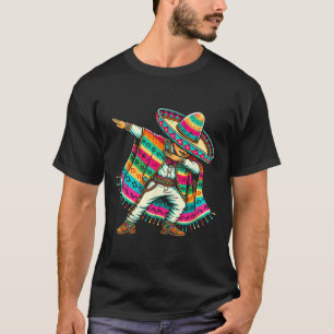 Mexican Boy Dabbing In Poncho Cinco De Mayo Fiesta T-Shirt