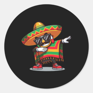 Mexican Boy Dabbing Poncho Cinco De Mayo 2024  Classic Round Sticker