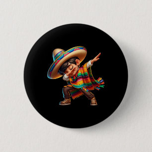 Mexican Boy Dabbing Poncho Cinco De Mayo 2 6 Cm Round Badge