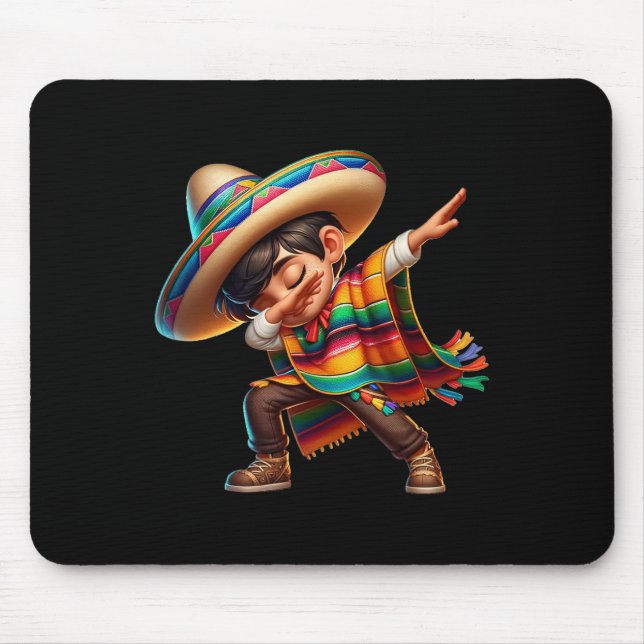 Mexican Boy Dabbing Poncho Cinco De Mayo 2  Mouse Pad (Front)