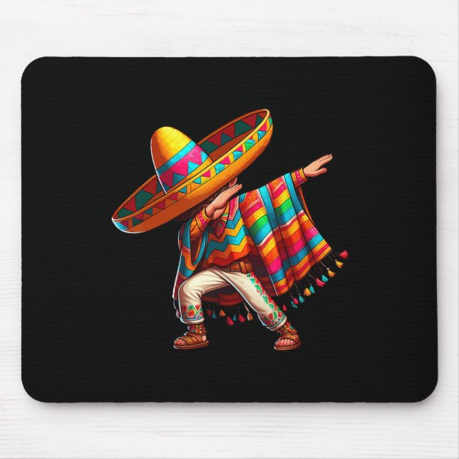 Mexican Boy Dabbing Poncho Cinco De Mayo 3  Mouse Pad (Front)