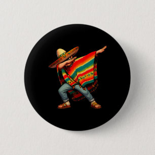 Mexican Boy Dabbing Poncho Cinco De Mayo 4 6 Cm Round Badge