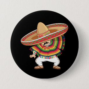 Mexican Boy Dabbing Poncho Cinco de Mayo 7.5 Cm Round Badge