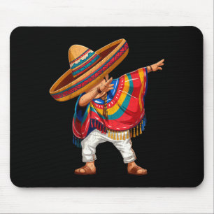 Mexican boy dabbing poncho cinco de mayo moustache mouse pad
