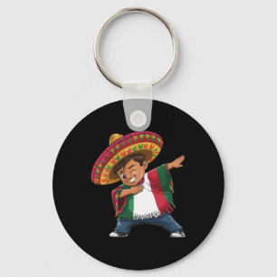 Mexican Boy Dabbing Poncho Fiesta Cinco De Mayo Key Ring