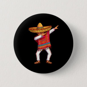 Mexican boy dabbing poncho funny cinco de mayo 6 cm round badge