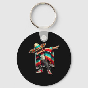 Mexican Boy Dabbing Poncho Funny Cinco De Mayo Par Key Ring