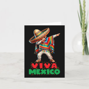 Mexican Boy Dabbing Poncho Independence Day Cinco  Card
