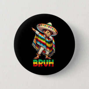 Mexican Boy Dabbing Poncho Sombrero Cinco De Mayo 6 Cm Round Badge