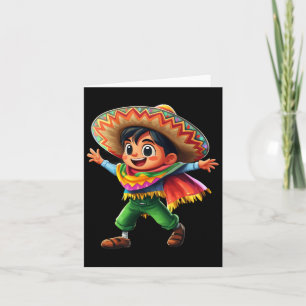 Mexican Boy Fiesta Poncho Cinco De Mayo Kids Celeb Card