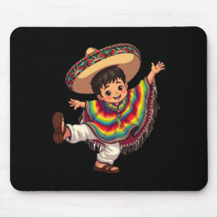 Mexican Boy Poncho Cinco De Mayo Outfit Mexican Bo Mouse Pad