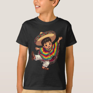 Mexican Boy Poncho Cinco De Mayo Outfit Mexican Bo T-Shirt