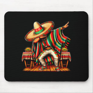 Mexican boy sombrero dabbing poncho cinco de mayo mouse pad