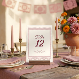 Mexican Bridal Shower Dusty Rose Viva la Novia Table Number
