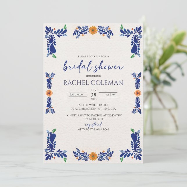 Mexican Bridal Shower Invitation (Standing Front)