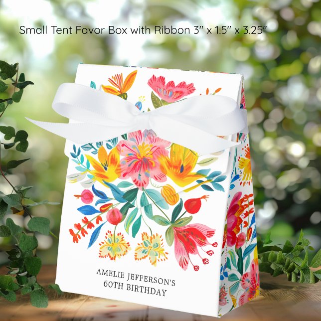 Mexican Bright Floral Fiesta Birthday Favour Box (Creator Uploaded)