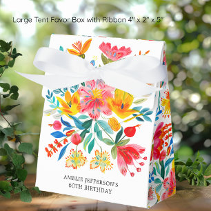 Mexican Bright Floral Fiesta Birthday Favour Box