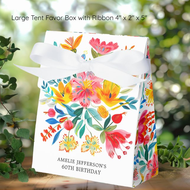 Mexican Bright Floral Fiesta Birthday Favour Box (Creator Uploaded)