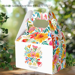 Mexican Bright Floral Fiesta Birthday Favour Box