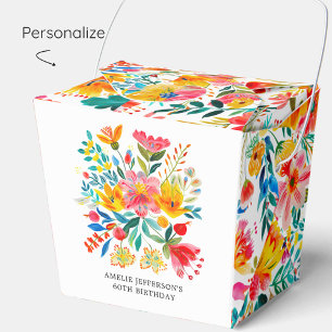 Mexican Bright Floral Fiesta Birthday Favour Box