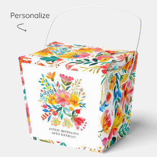 Mexican Bright Floral Fiesta Birthday Favour Box