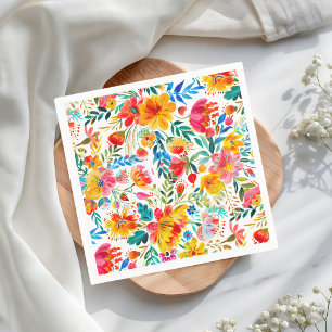 Mexican Bright Floral Fiesta Party Napkin