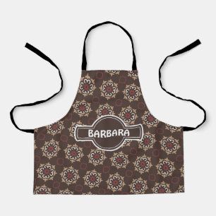 Mexican Brown Pink Minimal Pattern Apron