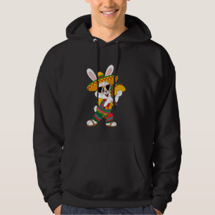 Mexican Bunny Taco Poncho Sombrero Funny Hispanic Hoodie