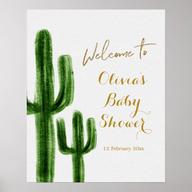 Mexican Cactus Birthday welcome sign (Front)