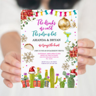 Mexican Cactus Christmas Baubles Engagement Fiesta Invitation