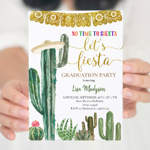 Mexican Cactus Fiesta Graduation Party   Invitation