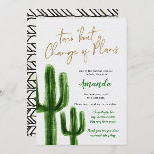 Mexican Cactus Postponed Baby Shower Announcement