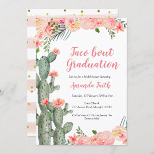 Mexican Cactus Taco bout Graduation Invitation