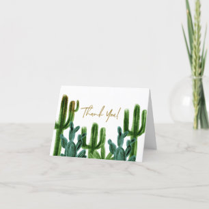 Mexican Cactus Themed Party Folded Thank You Card
