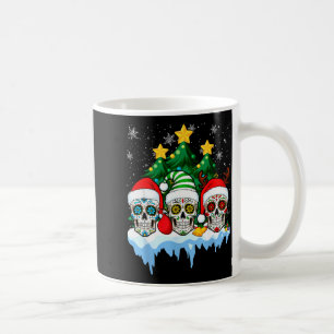 Mexican Calavera Santa Flower Sugar Skull Christma Coffee Mug