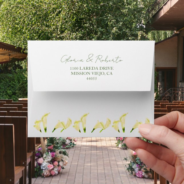 Mexican Calla Lily Romantic Wedding Invitation Envelope (Creator Uploaded)