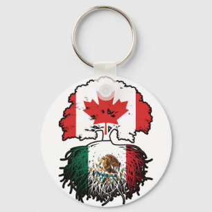 Mexican Canada Tree Roots Flag Key Ring