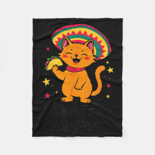 Mexican cat fiesta funny cinco de mayo cat cinco fleece blanket