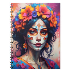 Mexican Catrina watercolor Notebook