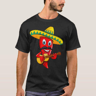 Mexican Chilli Mariachi Guitar Musician Premium T-Shirt