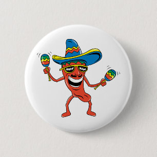Mexican Chilli Pepper 6 Cm Round Badge