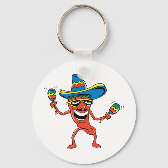 Mexican Chilli Pepper Key Ring (Front)