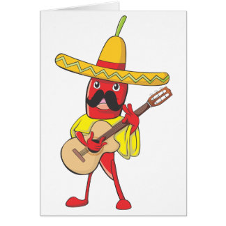 Mexican Chilli Playing a Guitar