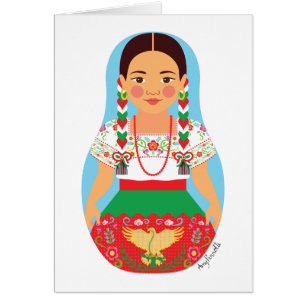 Mexican, China Poblana Matryoshka Card