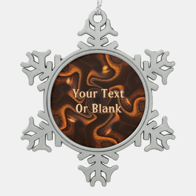 Mexican Chocolate Snowflake Pewter Christmas Ornament (Front)