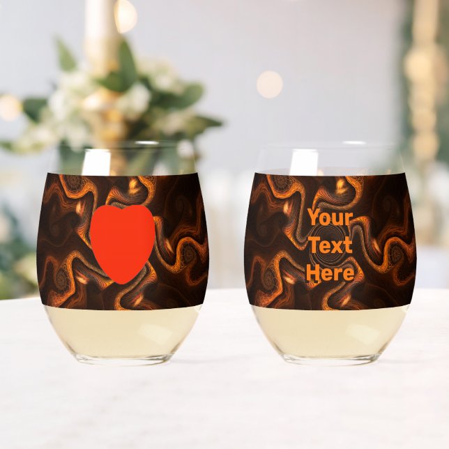 Mexican Chocolate Stemless Wine Glass (Insitu (Wedding))