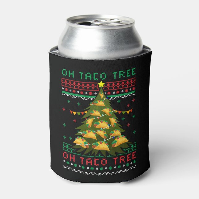 mexican Christmas, mexican Christmas taco, mexican Can Cooler (Can Front)